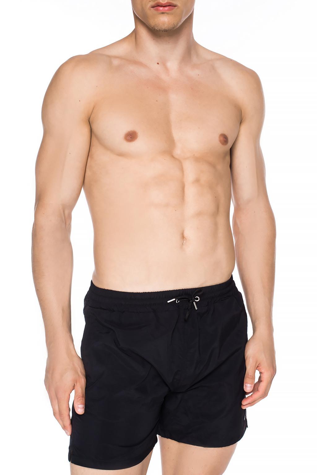 McQ Patched Swimming Shorts in Black for Men - Lyst