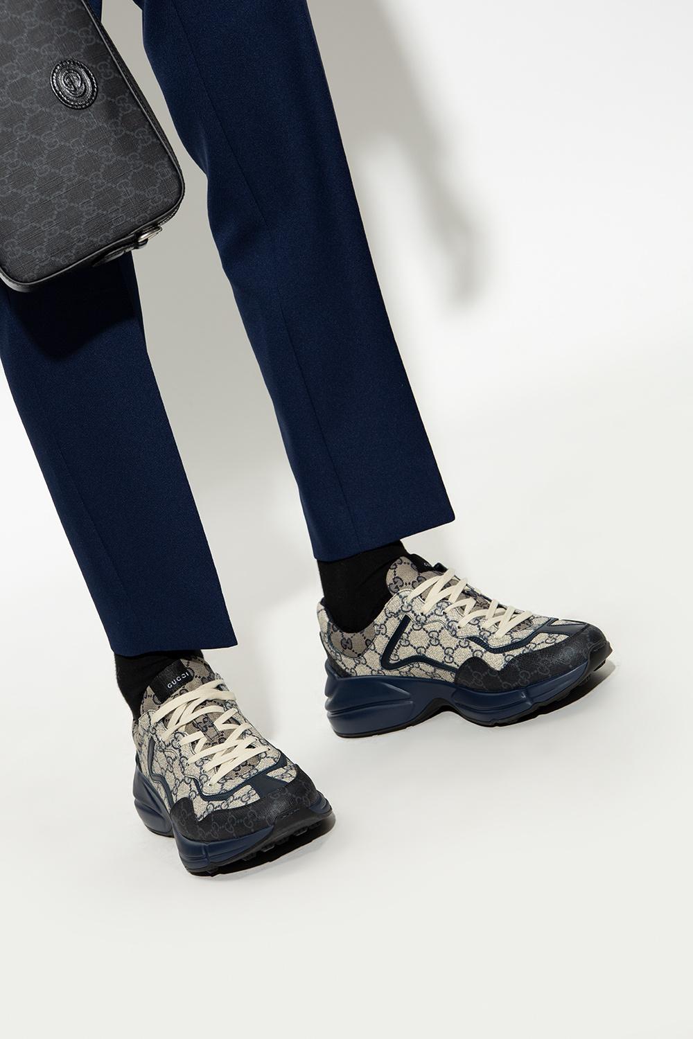 rhyton distressed leather sneakers