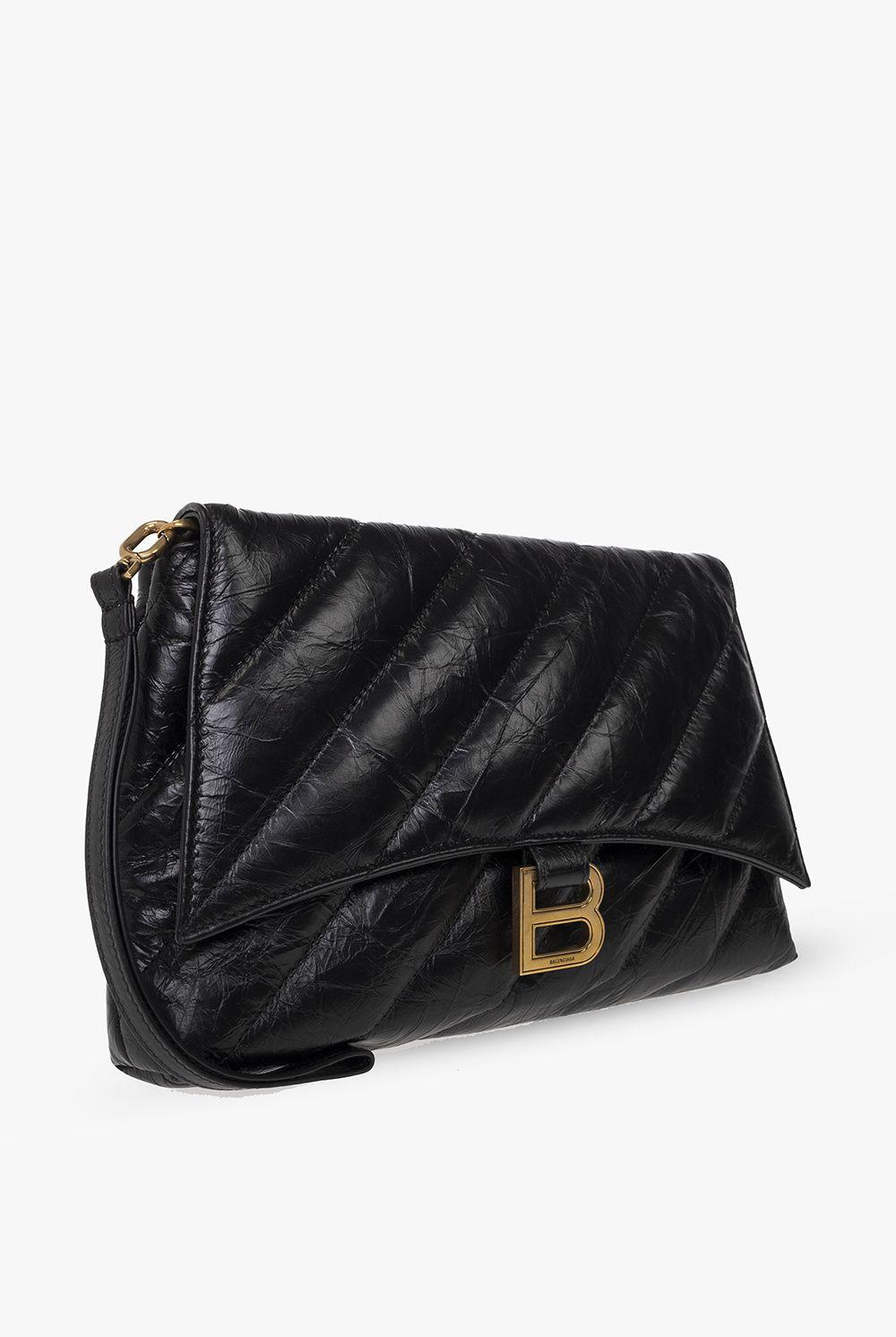 Balenciaga 'crush Pochette Medium' Handbag in Black | Lyst