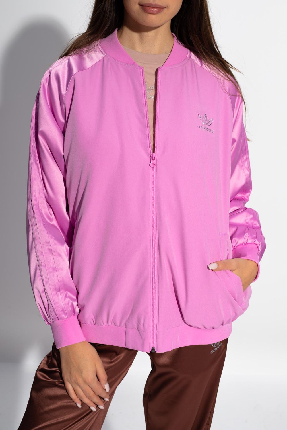 adidas Originals Bomber Jacket With Logo in Pink - Lyst