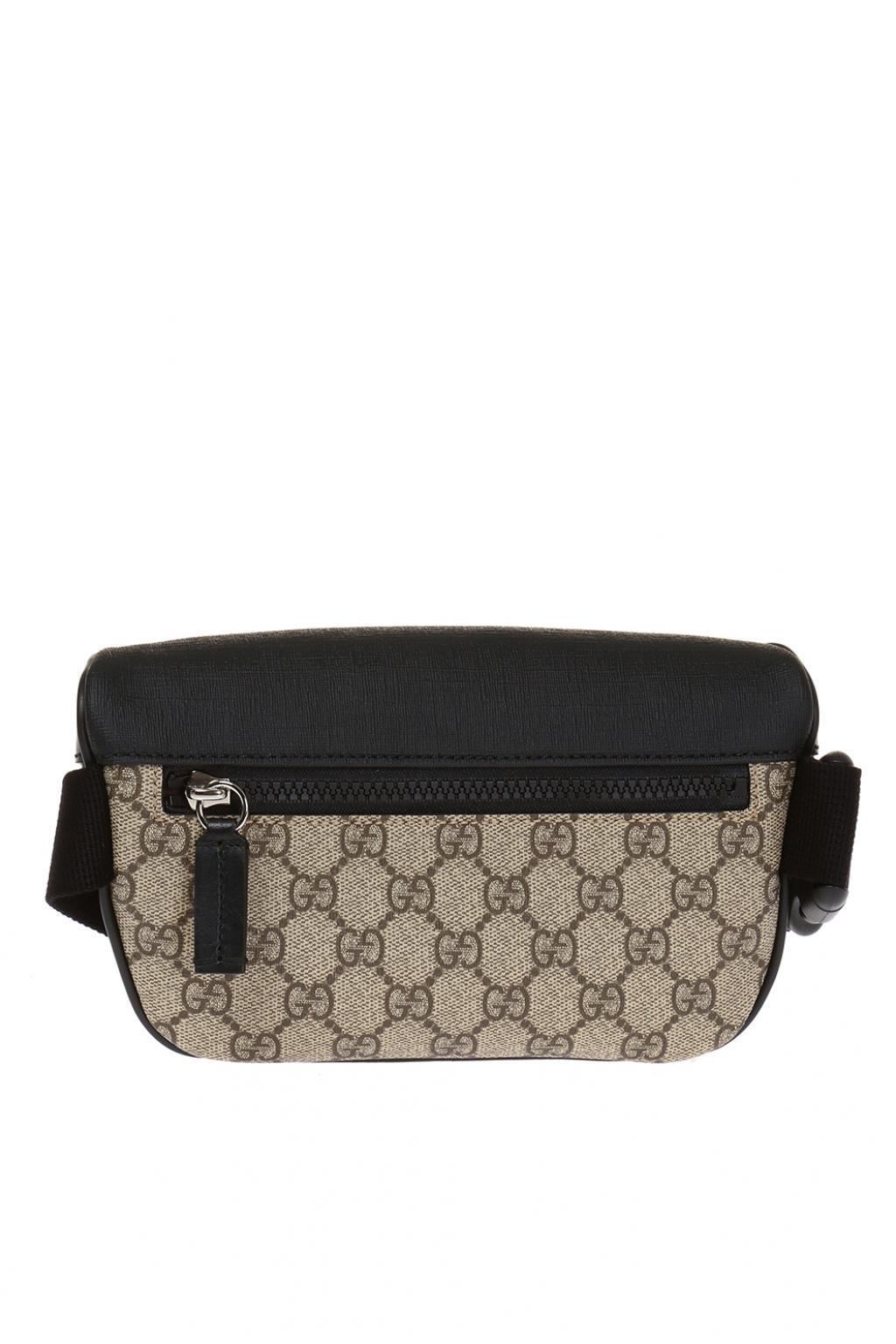 Gucci Leather &#39;GG Supreme&#39; Fabric Belt Bag in Brown for Men - Lyst