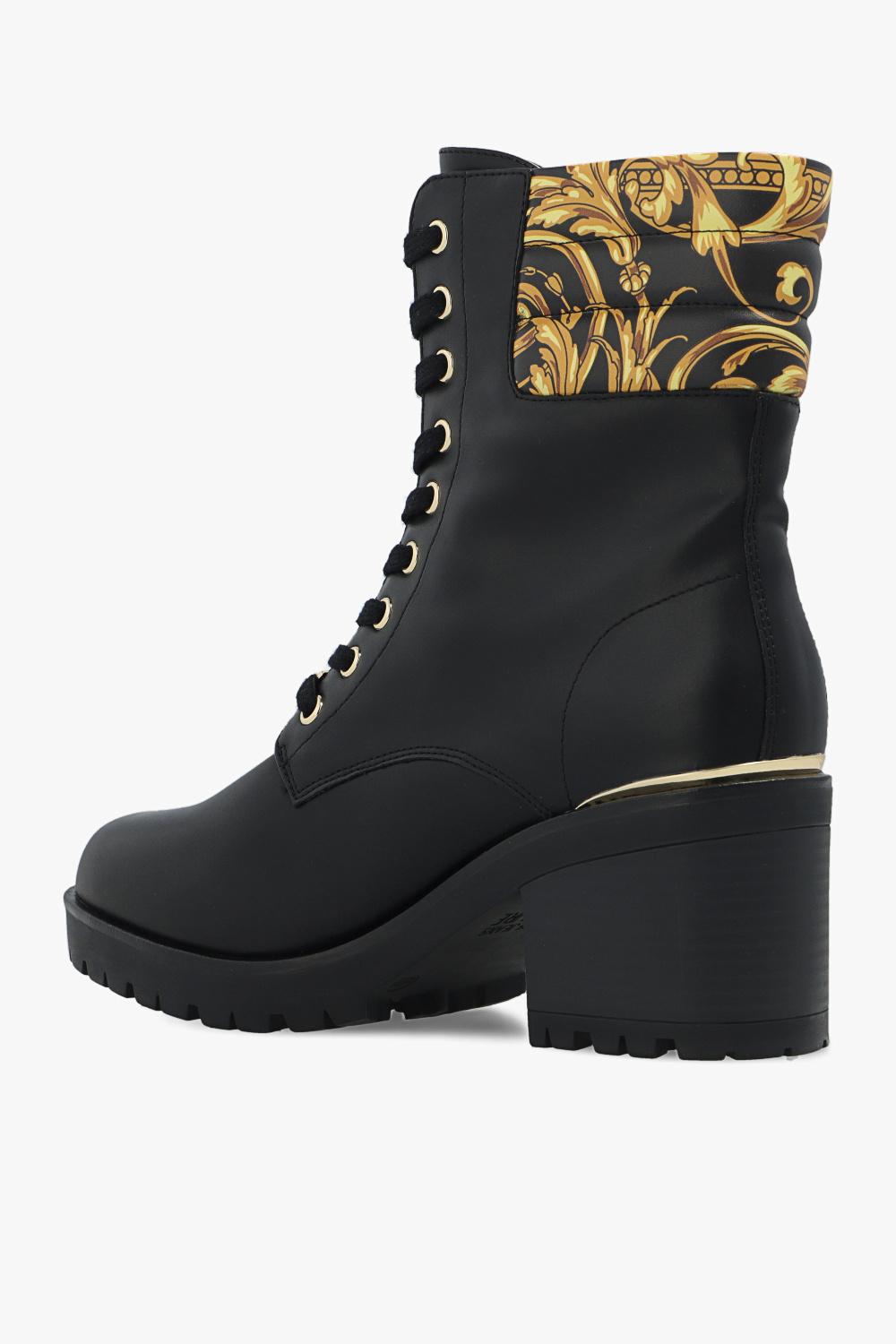 Versace Jeans Couture Women's High Heel Signature Print Ankle Boots