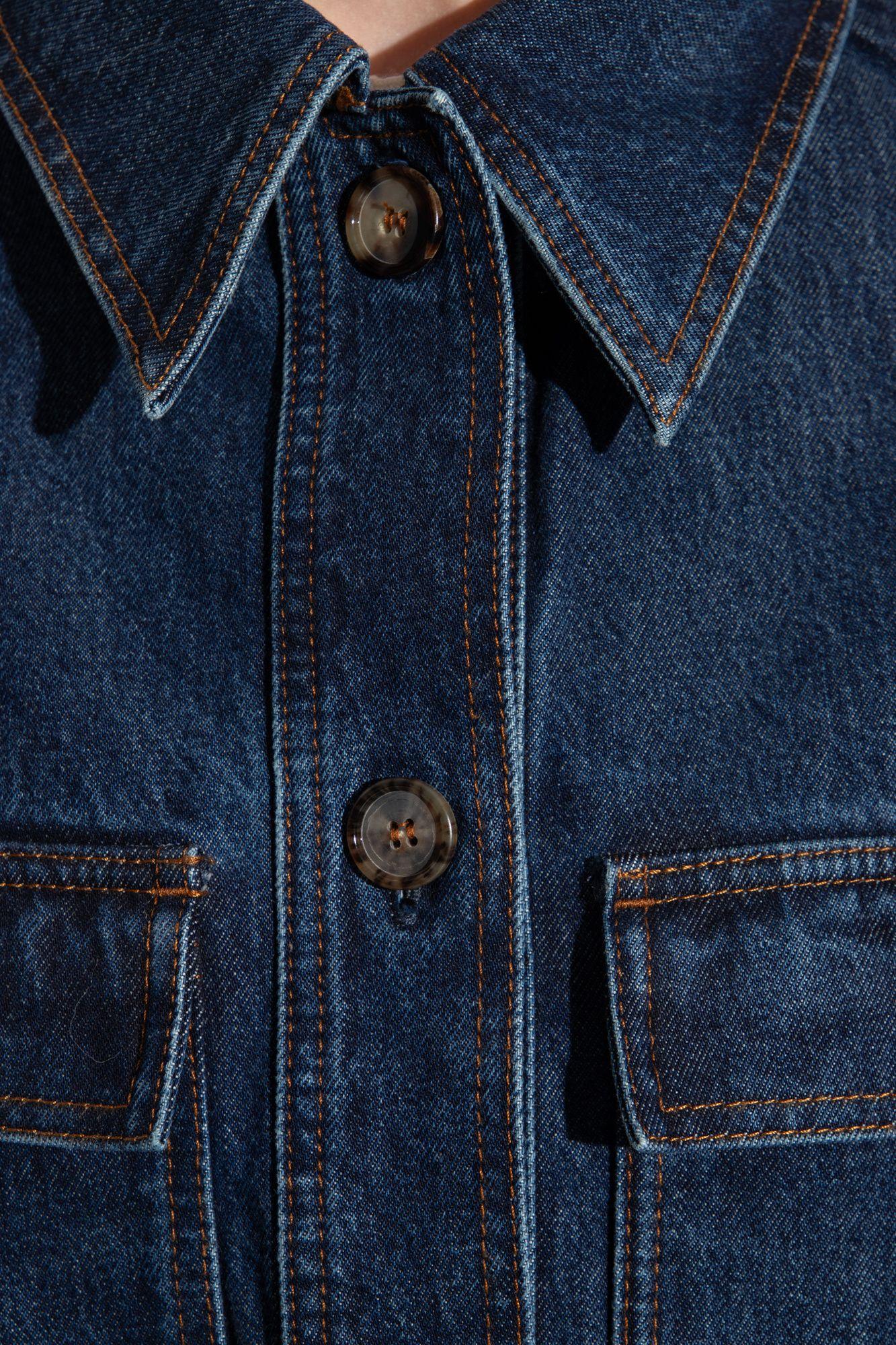 Denim overshirt jacket soft blue – Totême