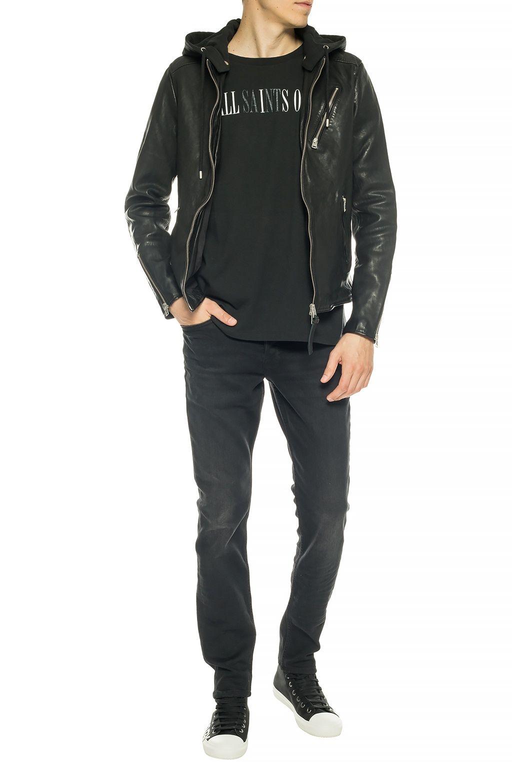 AllSaints 'harwood' Leather Jacket in Black for Men | Lyst