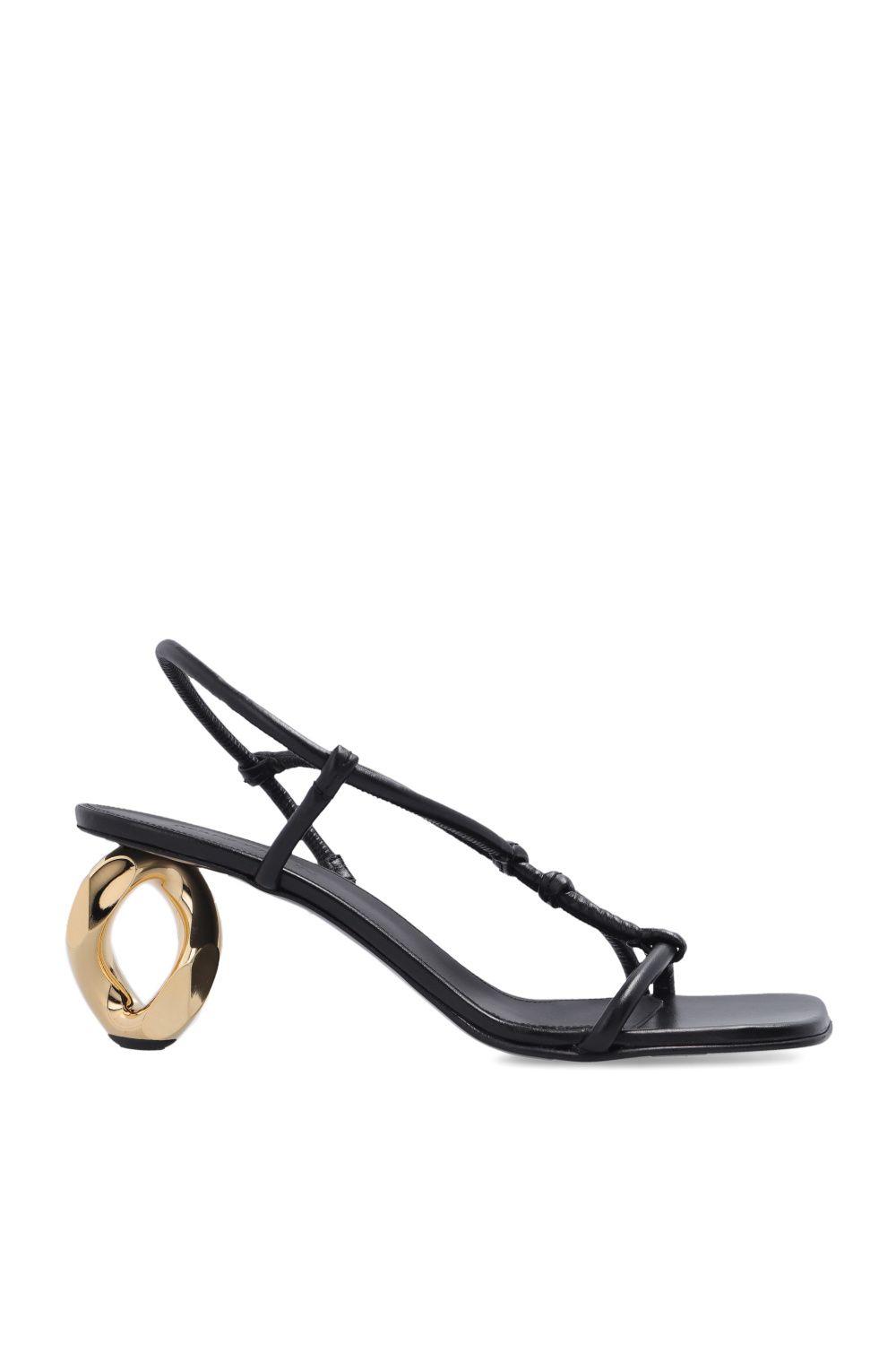 JW Anderson Heeled Leather Sandals in Black | Lyst