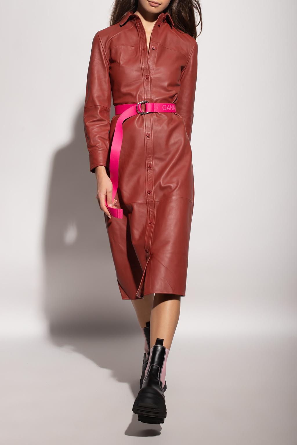 Samsøe \u0026 Samsøe Leather Dress in Red 