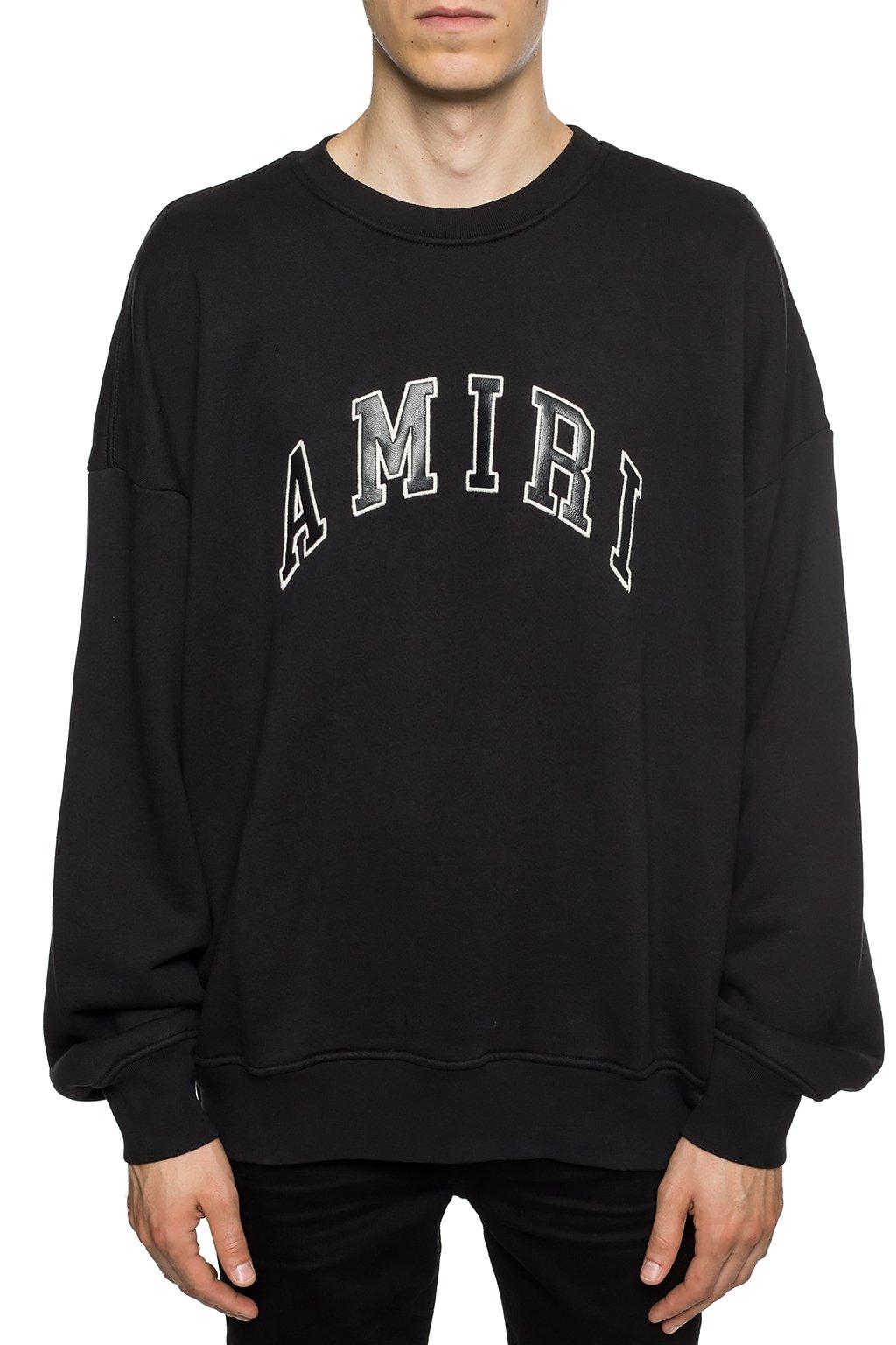 Amiri Cotton Logo-embroidered Sweatshirt in Black for Men - Lyst