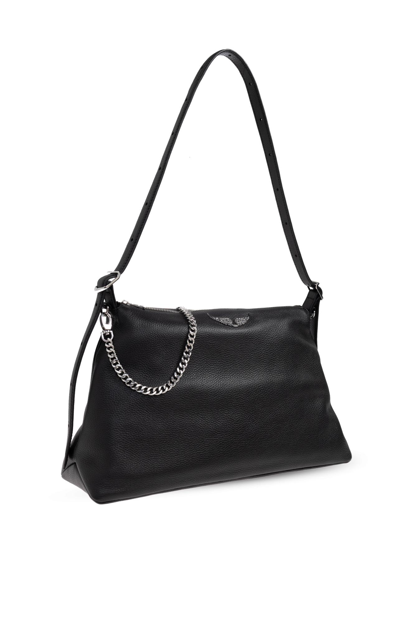 Zadig & Voltaire Leather Shoulder Bag 'Jim' in Black | Lyst