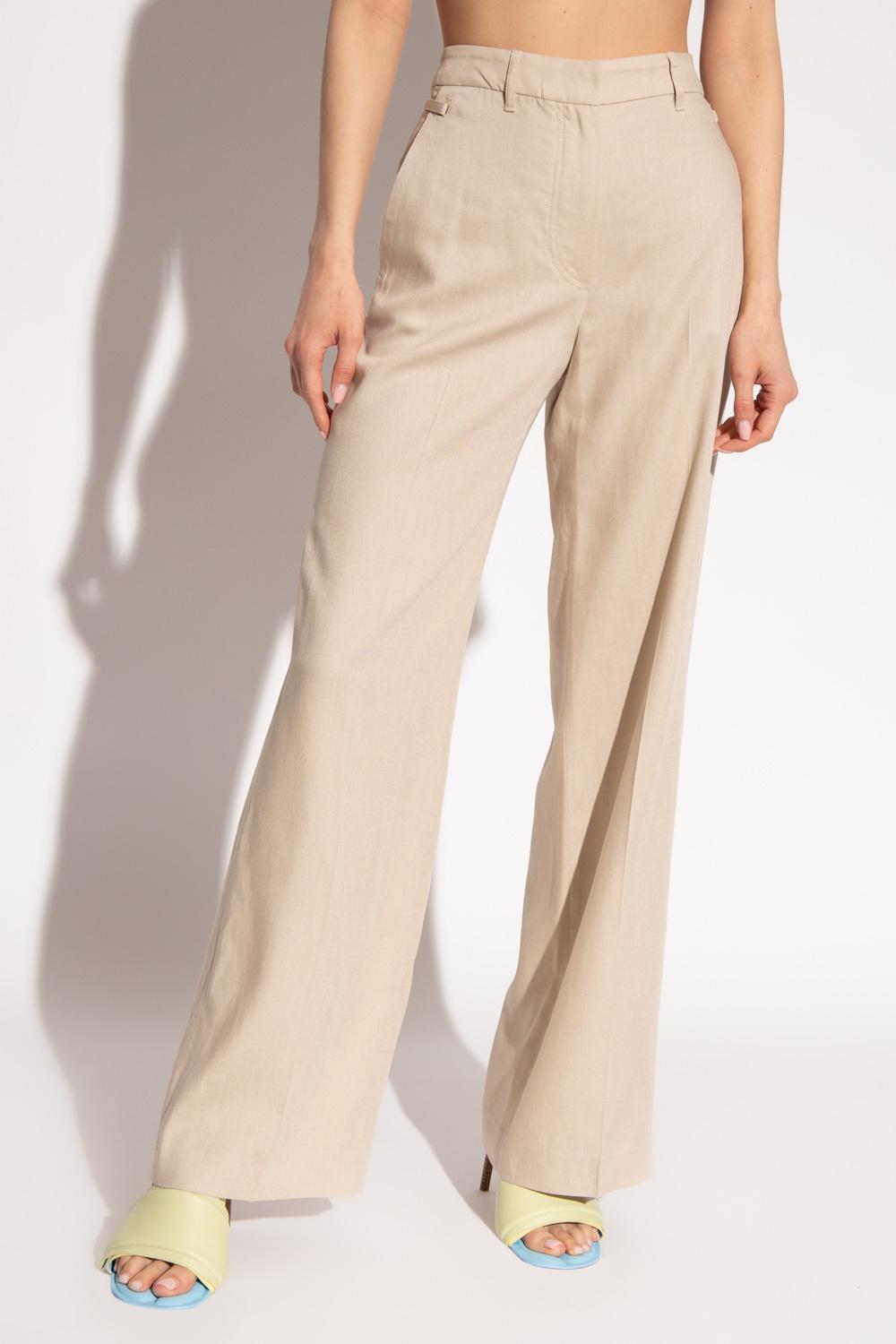 Jacquemus 'marino' Trousers With Wide Legs in Natural | Lyst
