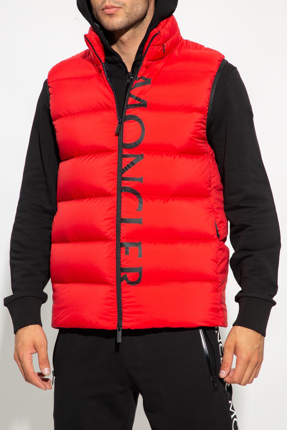 moncler red gilet mens