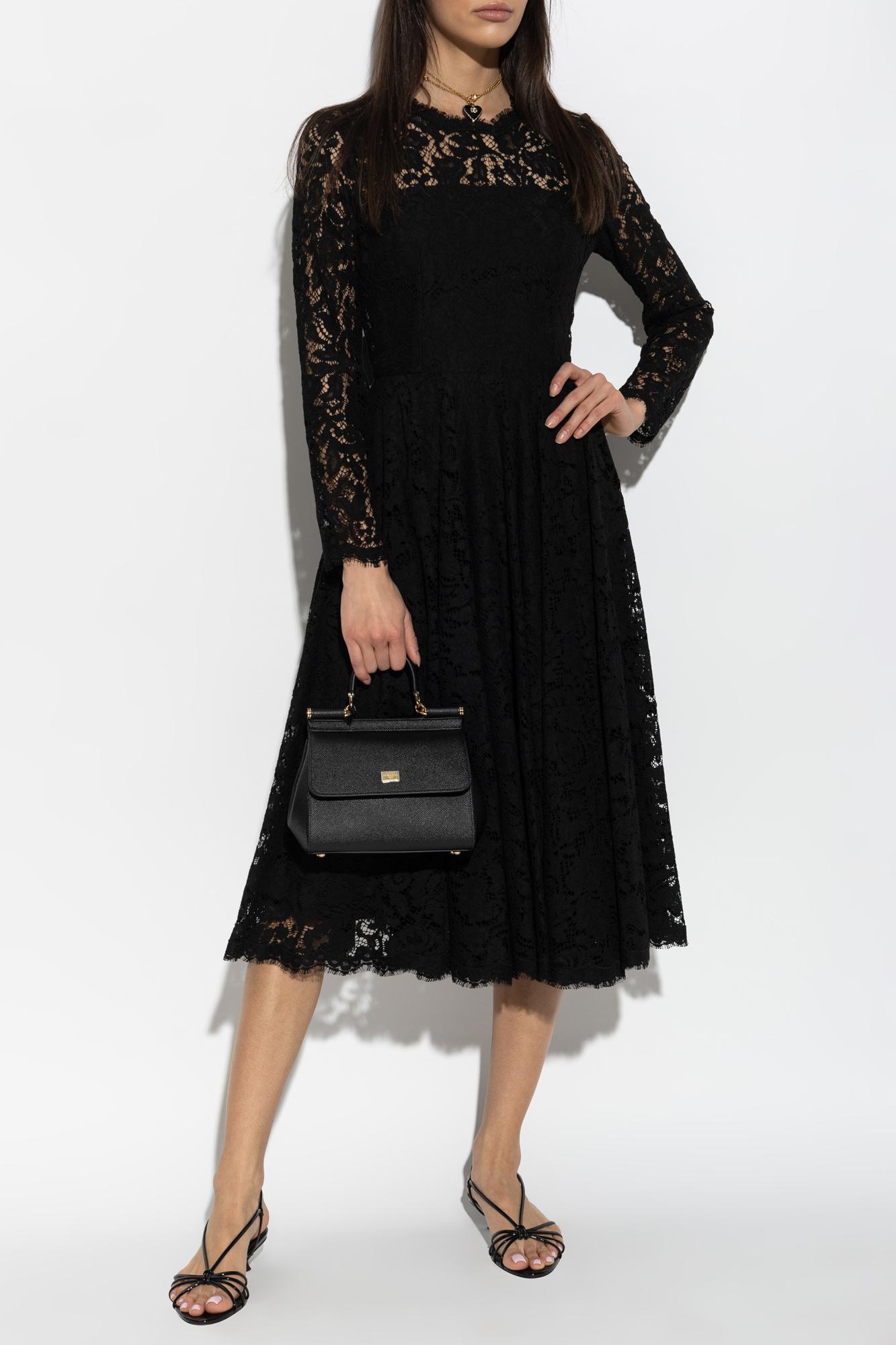 green emerald velvet dress Dolce & Gabbana Embroidered Daisy Midi Fitted Dress White Yellow main image 1