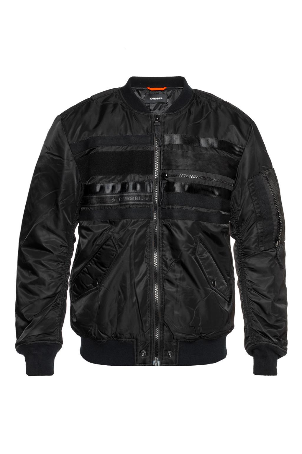 DIESEL Synthetic Bomber Jacket in Black for Men - Lyst