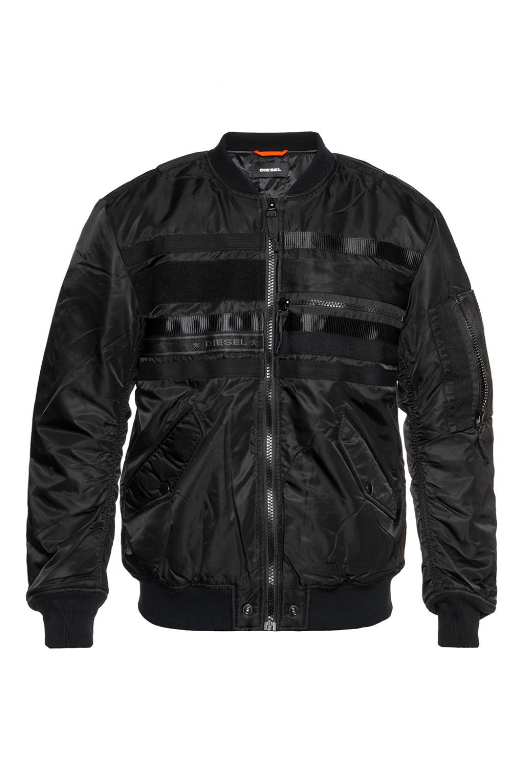 DIESEL Synthetic Bomber Jacket in Black for Men Lyst
