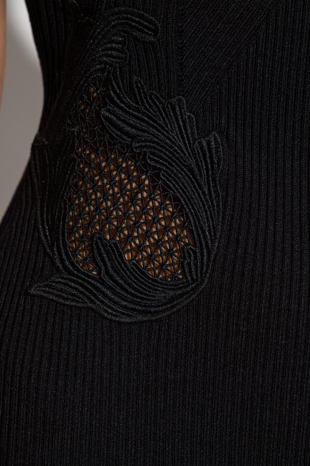 Self-Portrait Openwork Dress in Black | Lyst