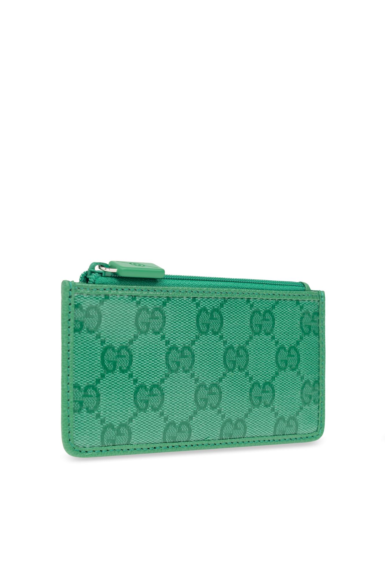 Gucci Card Holder With Monogram in Green for Men | Lyst