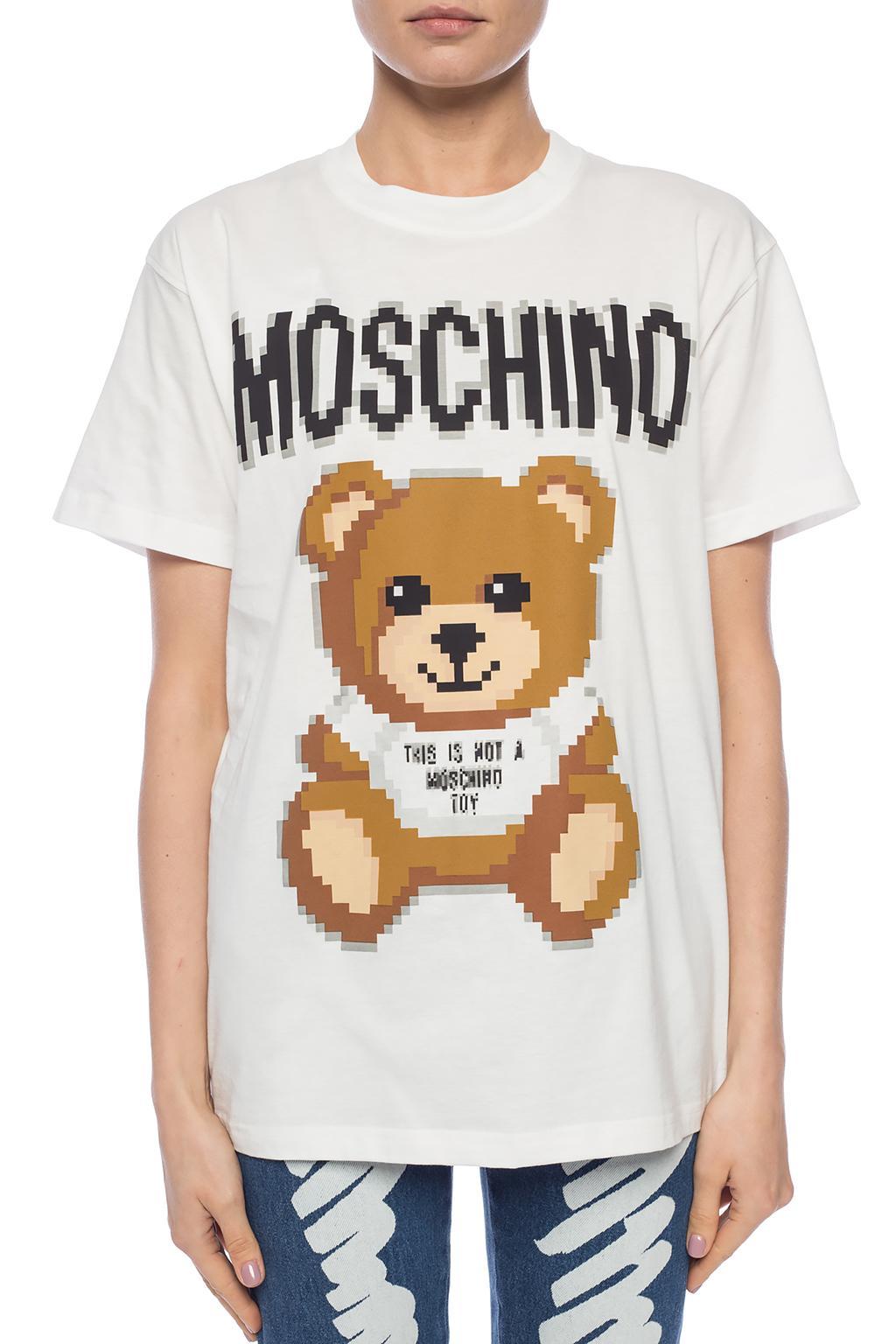 Moschino Printed Teddy Bear T-shirt in White - Lyst