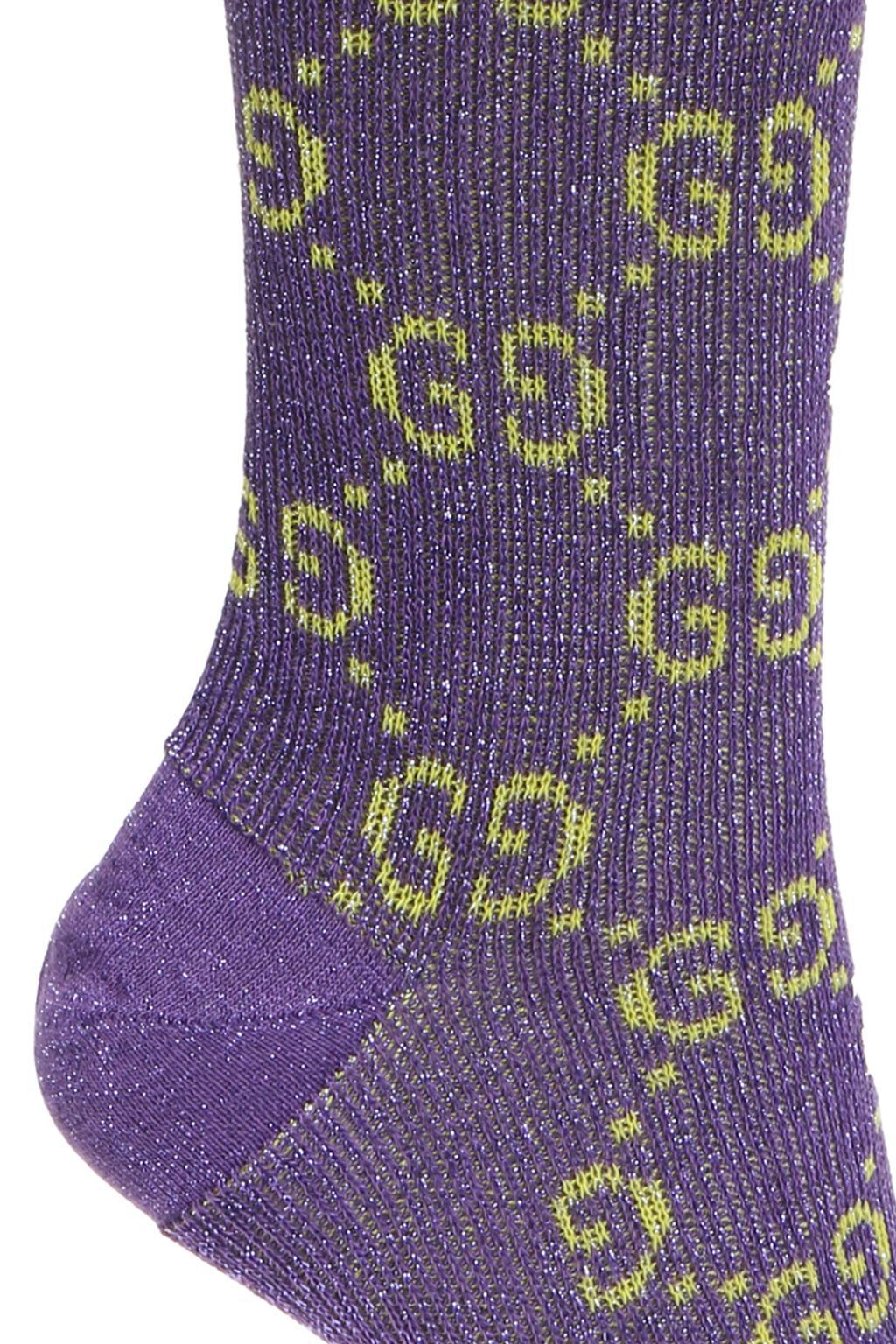 Gucci Cotton Lurex Socks in Purple Lyst