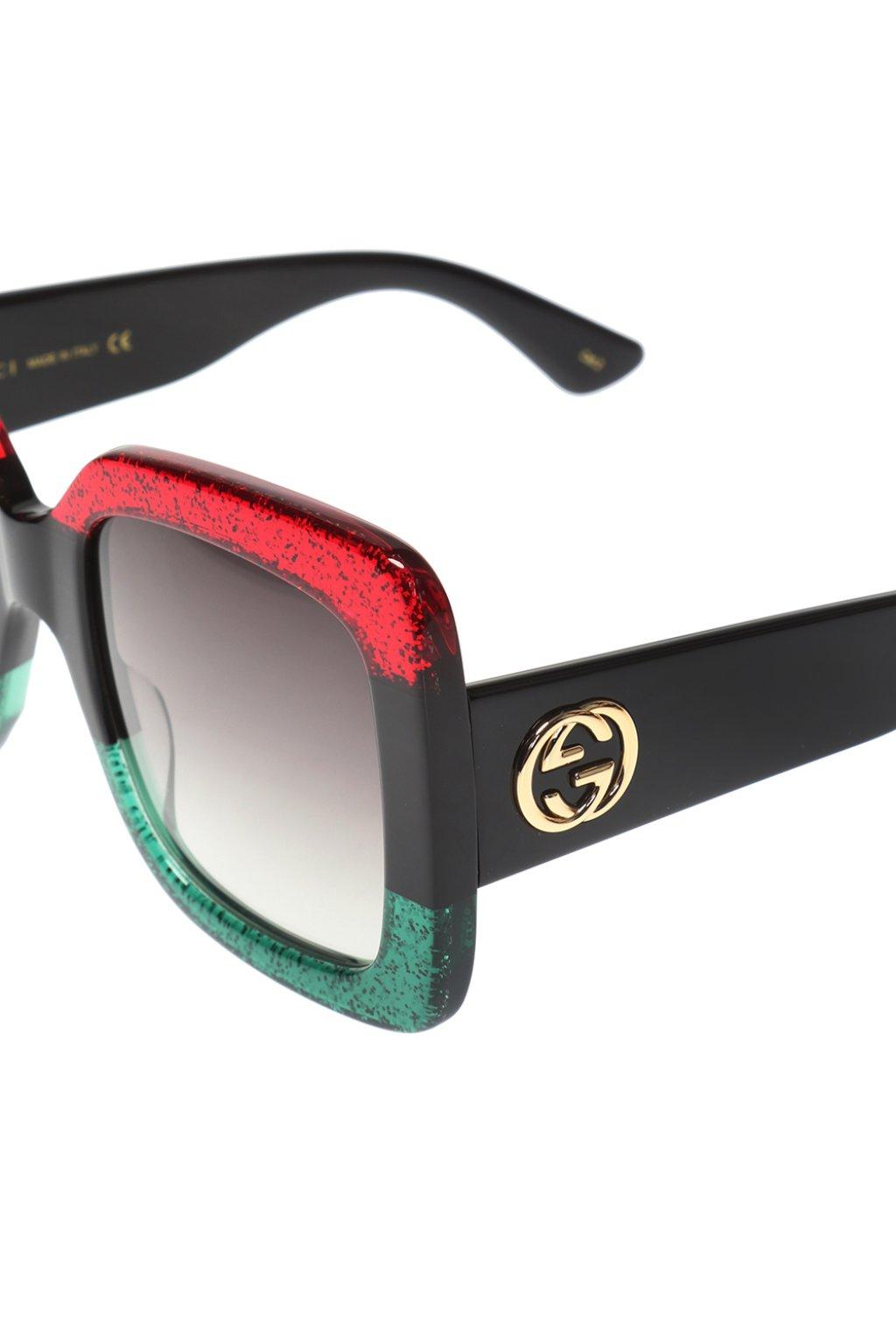gucci green red sunglasses