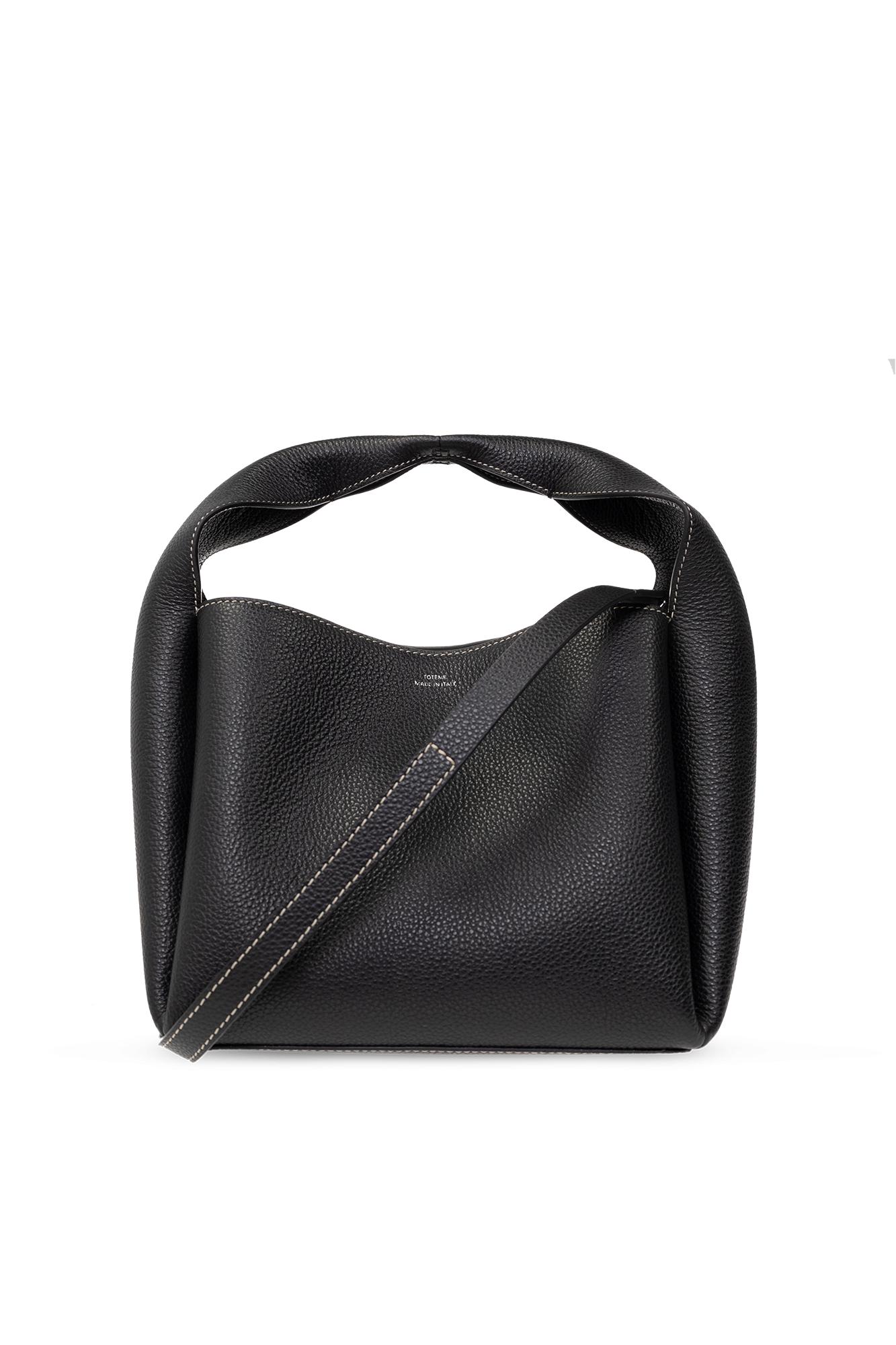 Totême Leather Shoulder Bag in Black | Lyst