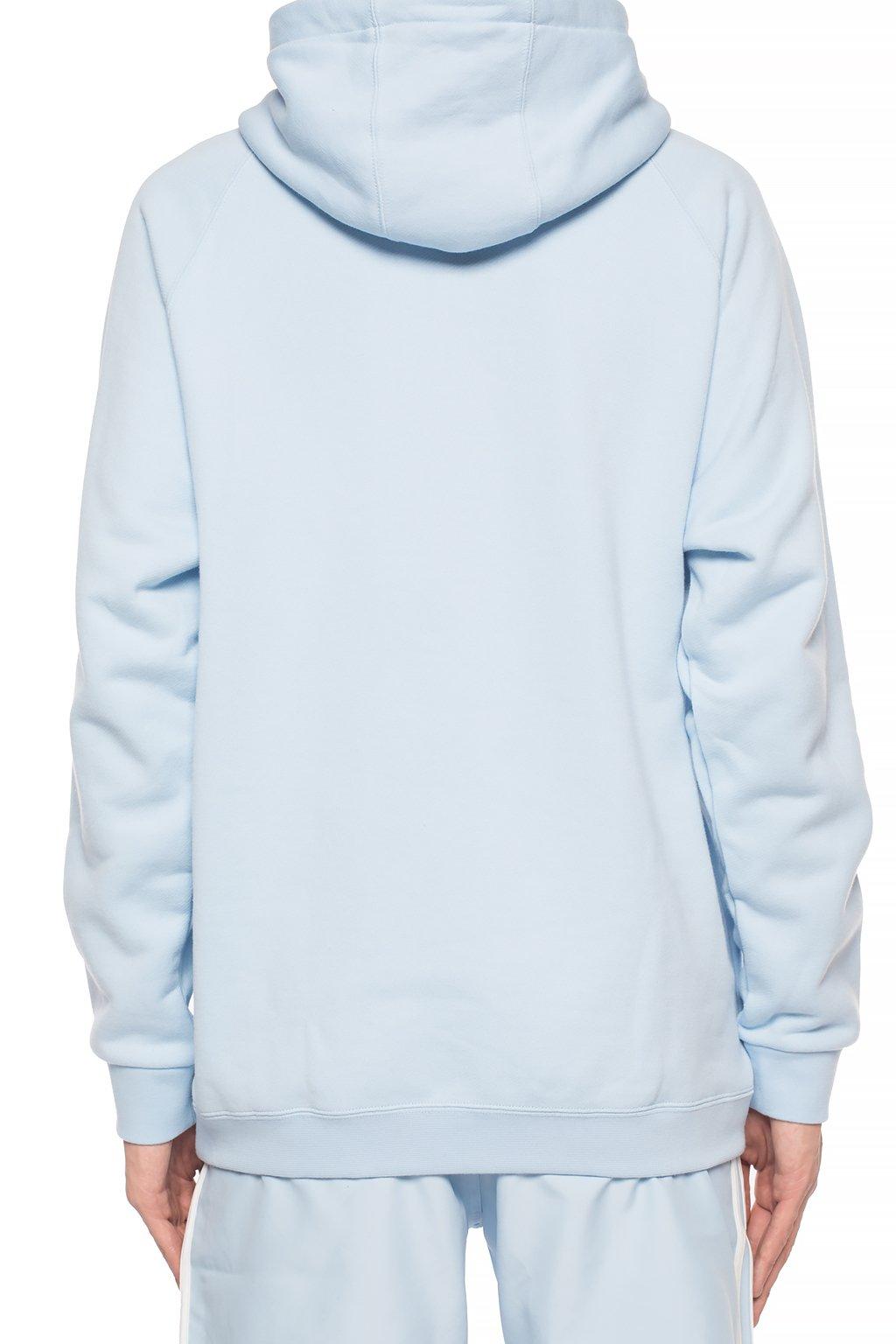adidas Originals Cotton Logo Hoodie Light Blue for Men - Lyst