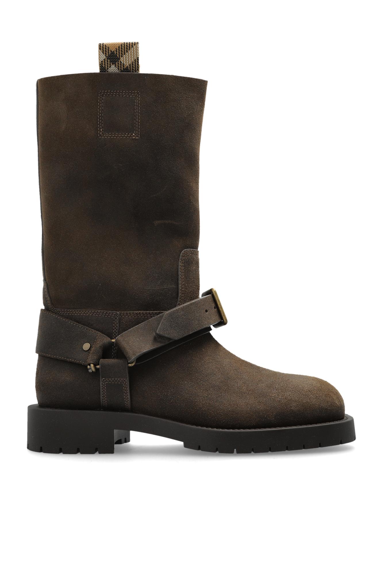 ロングブーツ Burberry Soft Saddle Low Boots - Burberry - Leather - Black Leather Soft Saddle Low Boots​ in Black - Women | Burberry