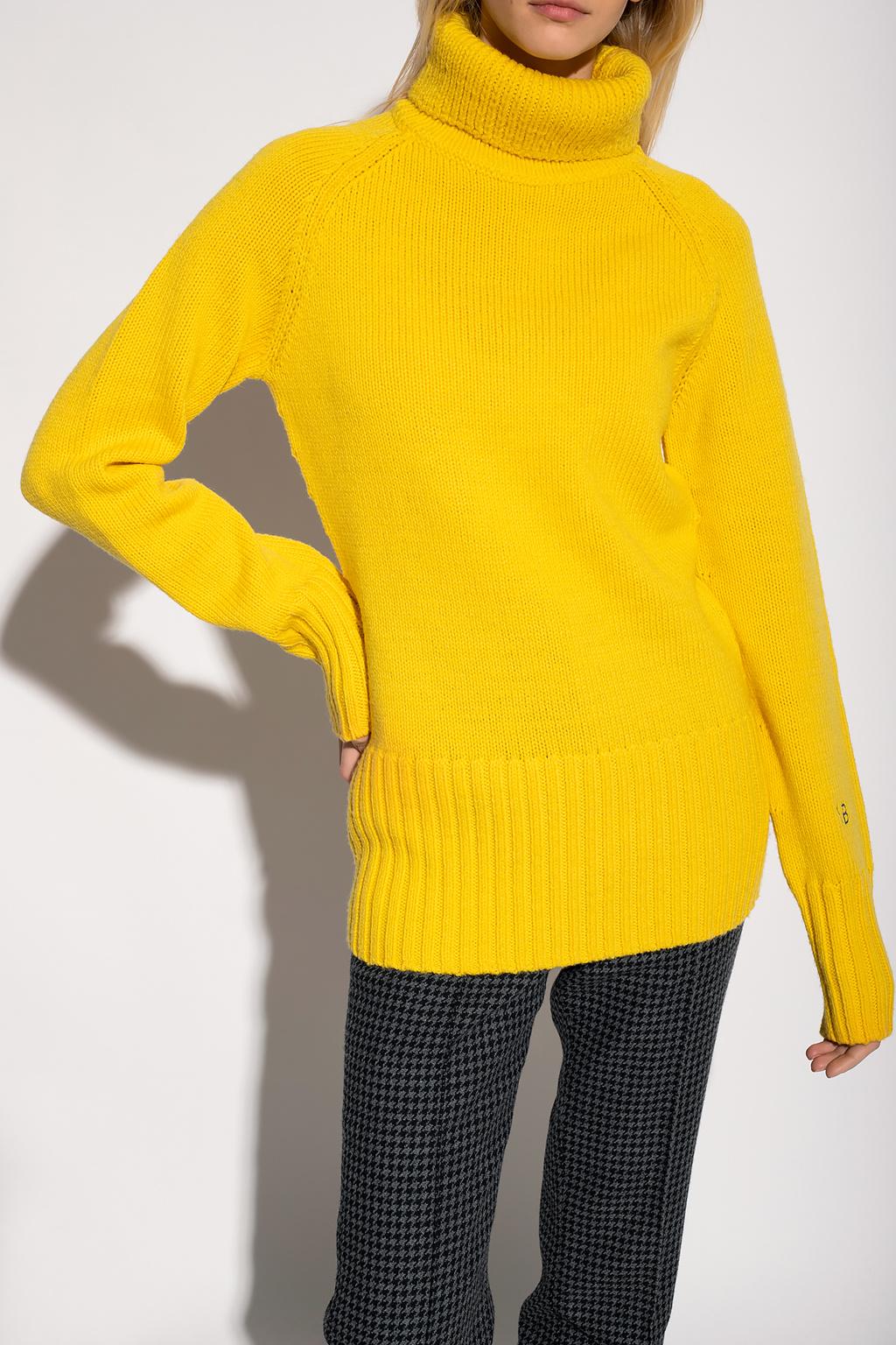 Victoria Beckham Wool Turtleneck Sweater in Yellow | Lyst