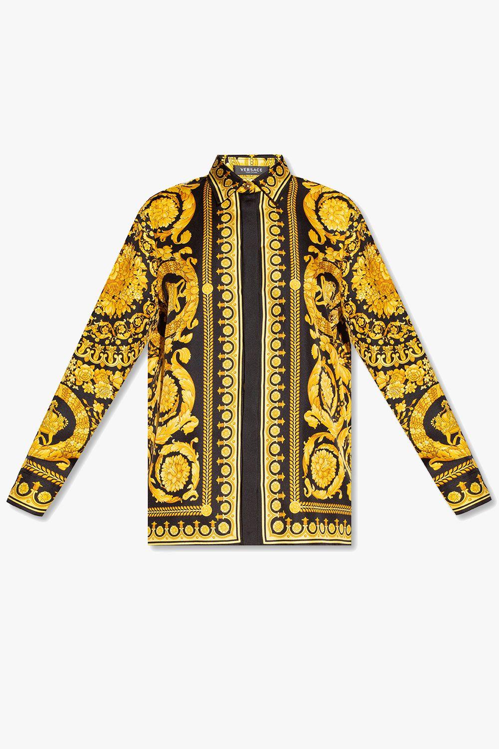 Versace Patterned Shirt in Yellow | Lyst
