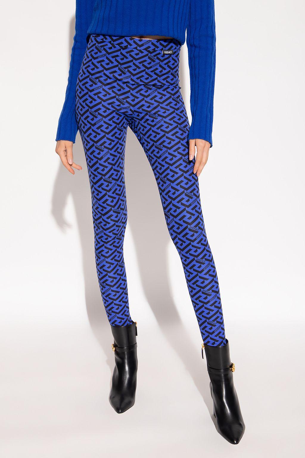 Versace Patterned leggings in Blue | Lyst