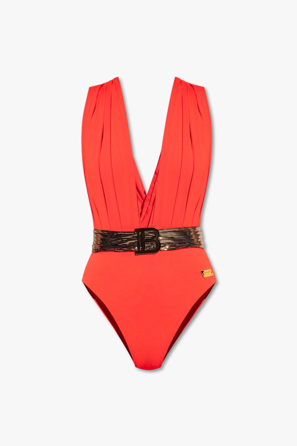 Balmain Onepiece Swimsuit in Red Lyst