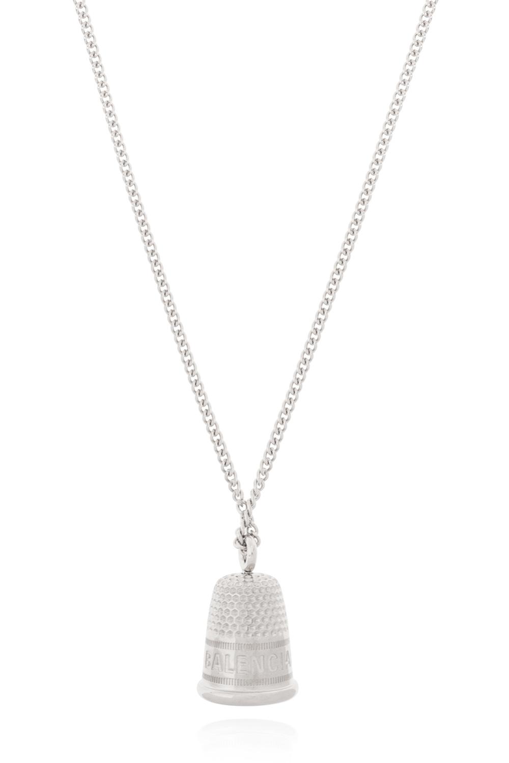 Balenciaga Necklace With Thimble Charm in Silver (Metallic) | Lyst