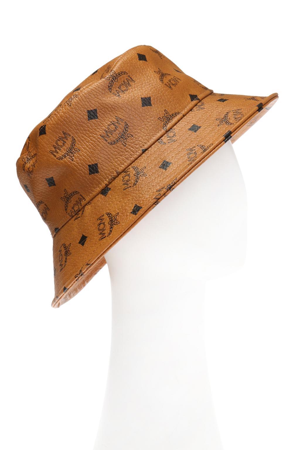 MCM Canvas Bucket Hat In Visetos in Cognac (Brown) for Men | Lyst