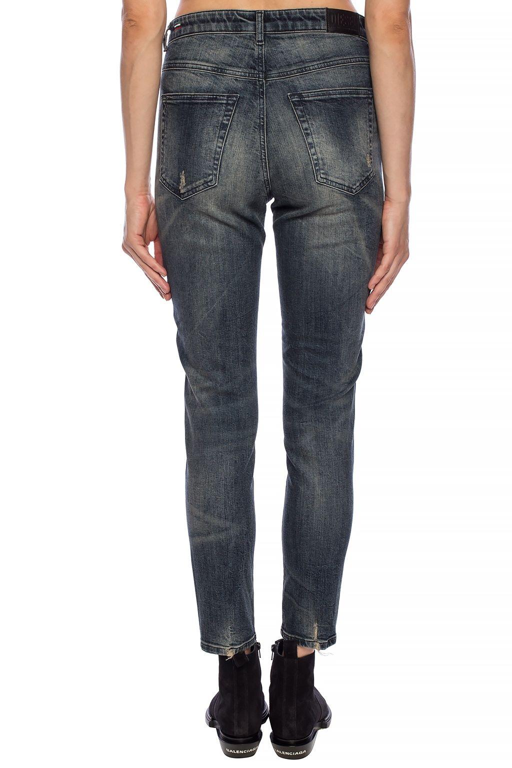 DIESEL 'babhila-high-sp' Side Stripe Jeans in Blue | Lyst