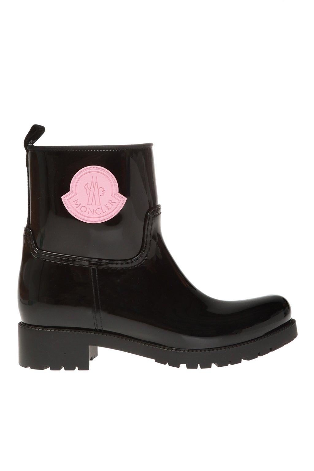 Moncler Ginette Logo Waterproof Rain Boot in Black | Lyst