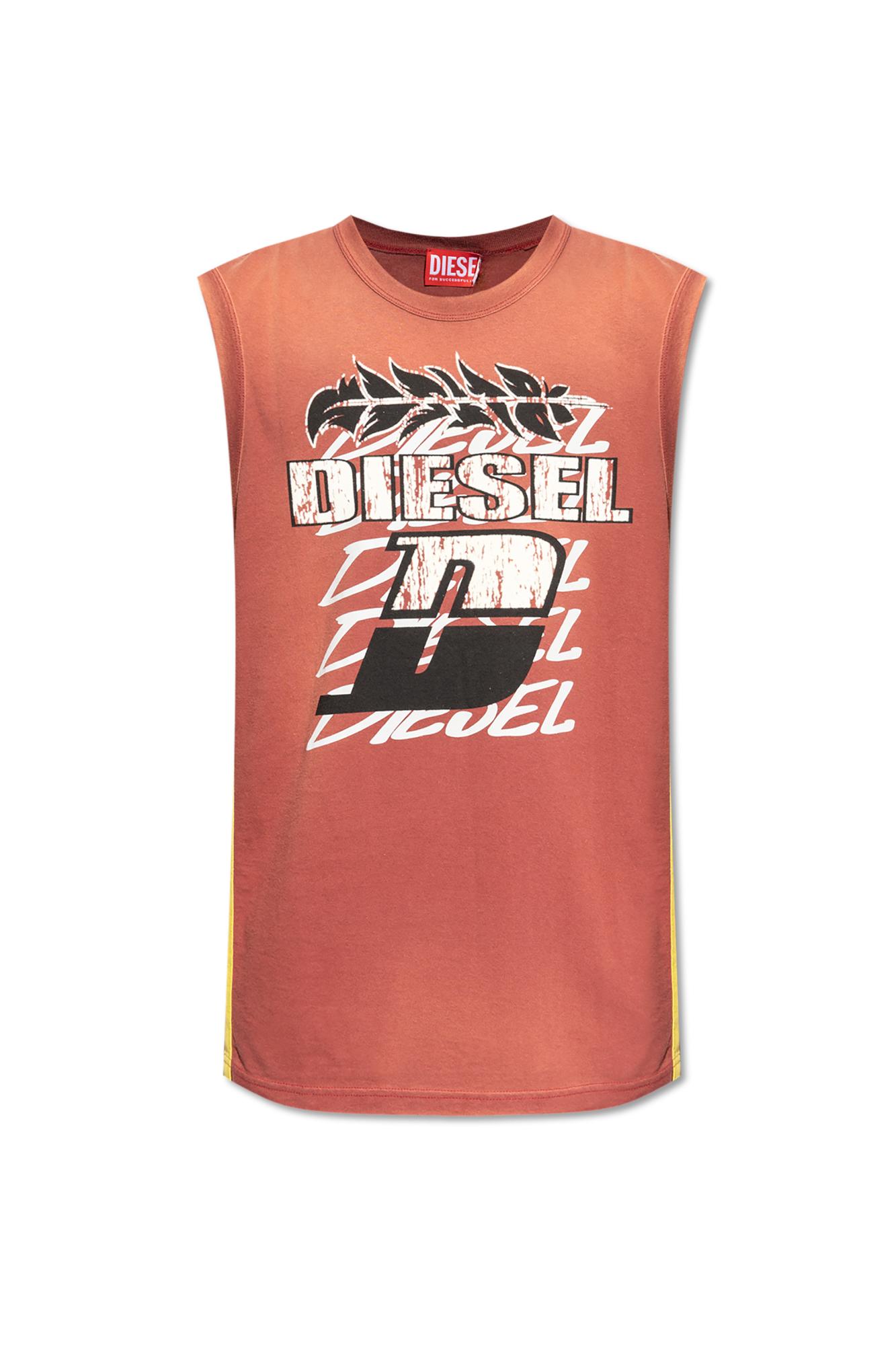 DIESEL t-bisco-stripe ノースリーブトップ ストライプ DIESEL Sleeveless T-Shirt 'T-Bisco-Stripe' in Red for Men