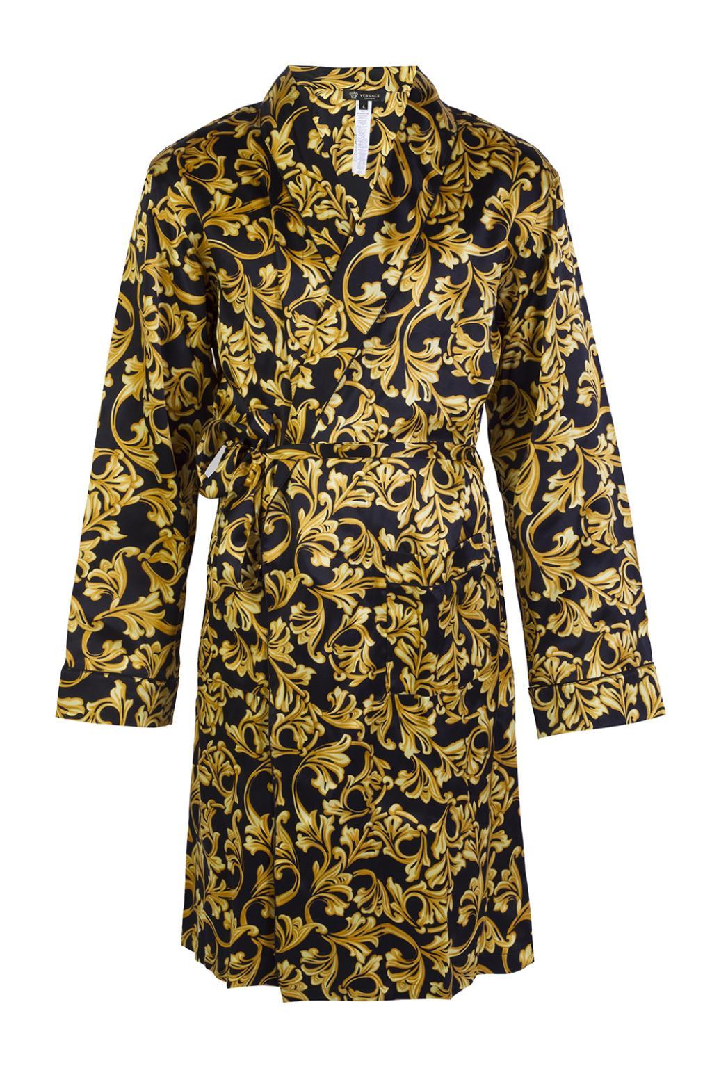 Versace Silk Baroque-printed Dressing Gown in Gold (Metallic) for Men ...