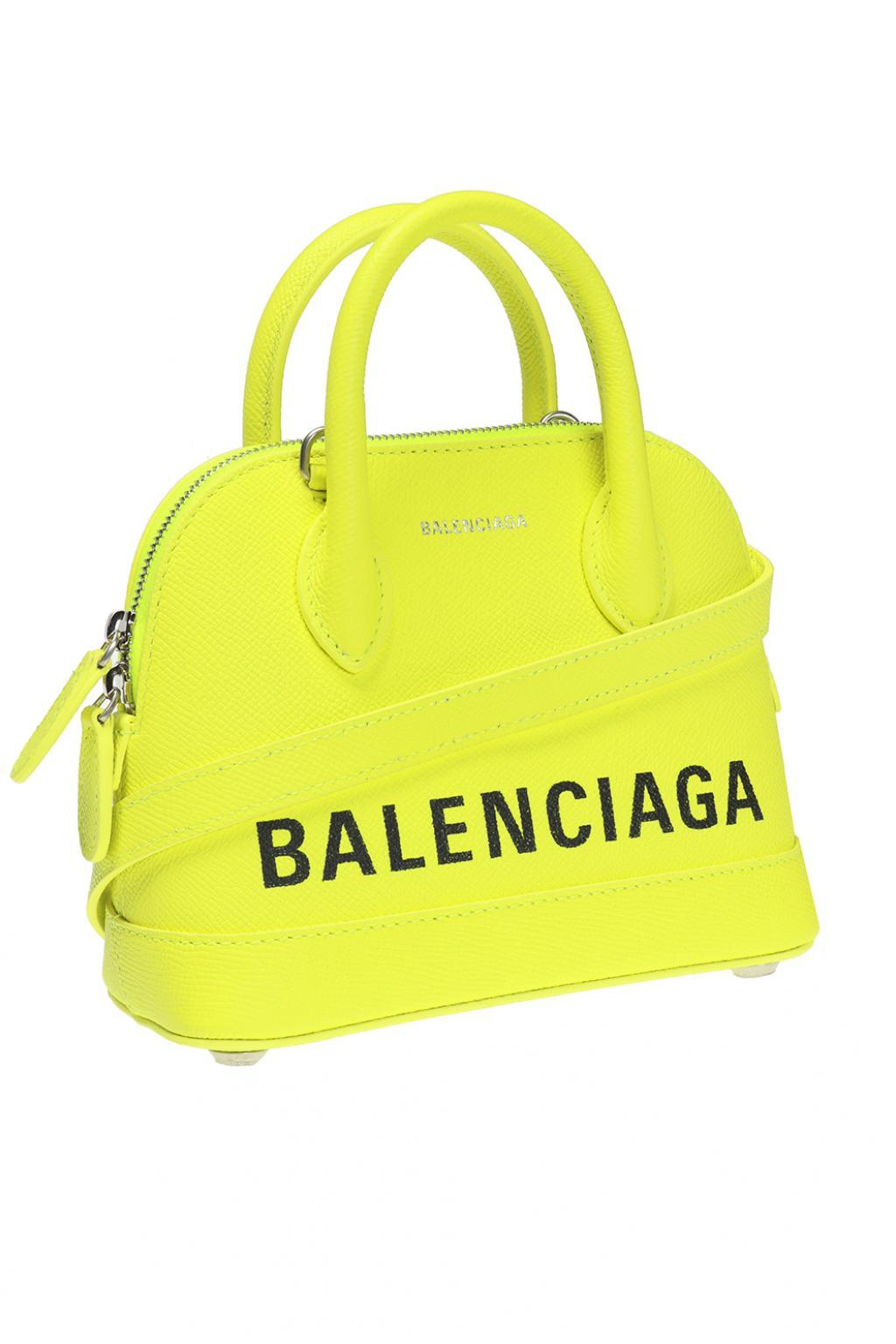 Balenciaga Logo-printed Shoulder Bag in Yellow | Lyst