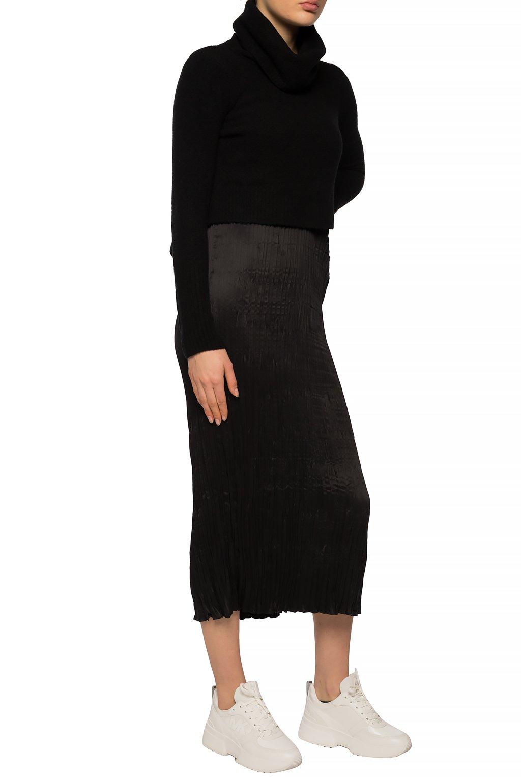 AllSaints Slip Dress And Turtleneck Sweater Set in Black Lyst