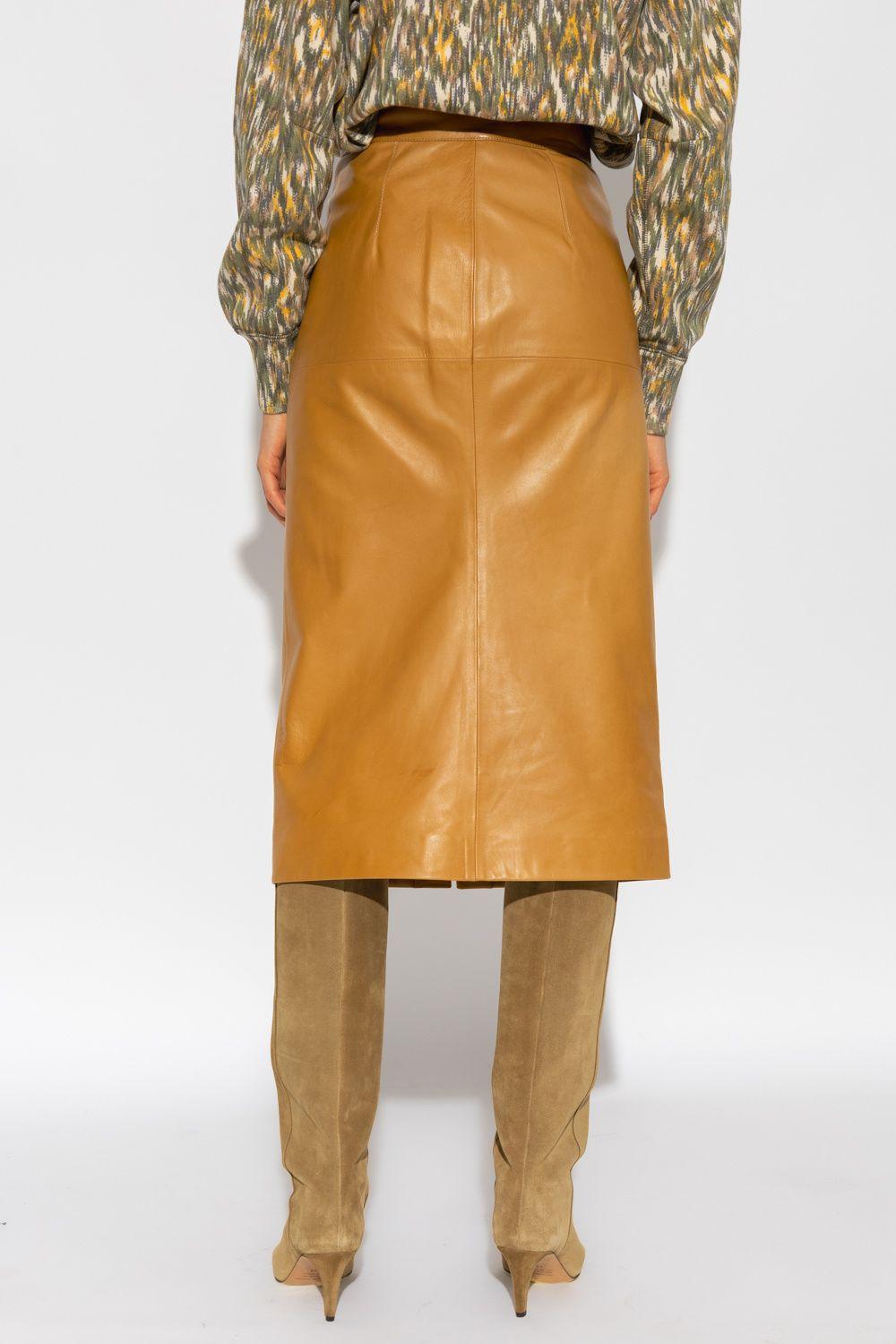 jord disk Svare Isabel Marant 'blehor' Leather Skirt in Natural | Lyst