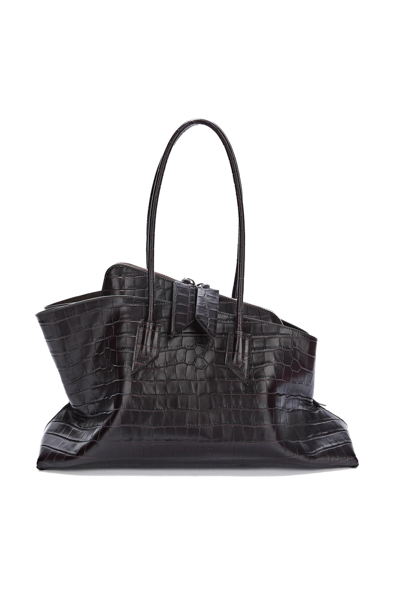 The Attico Crocodile-Embossed Leather Triple-Compartment
