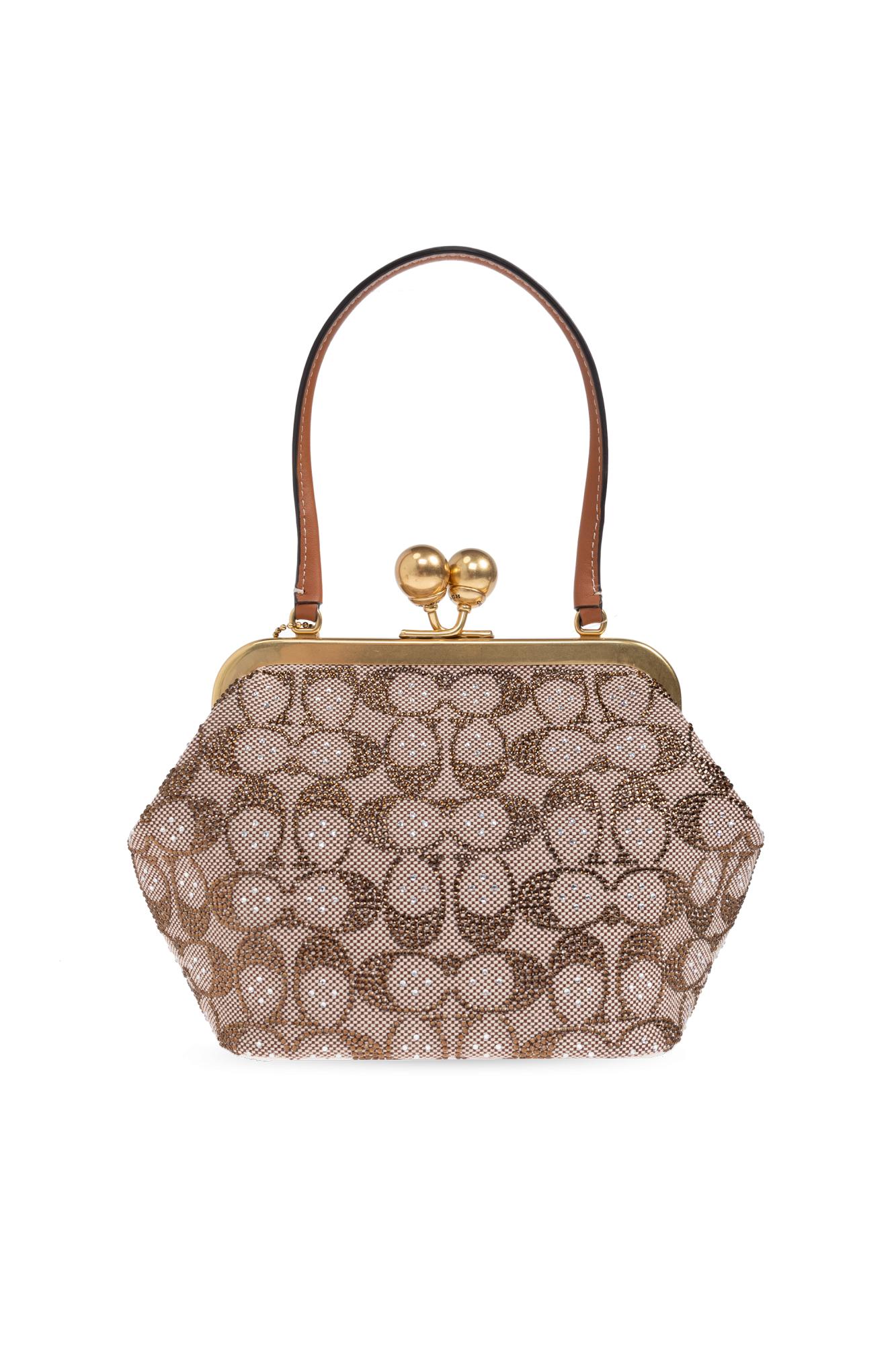 COACH Handbag `kisslock 16`, in Natural | Lyst