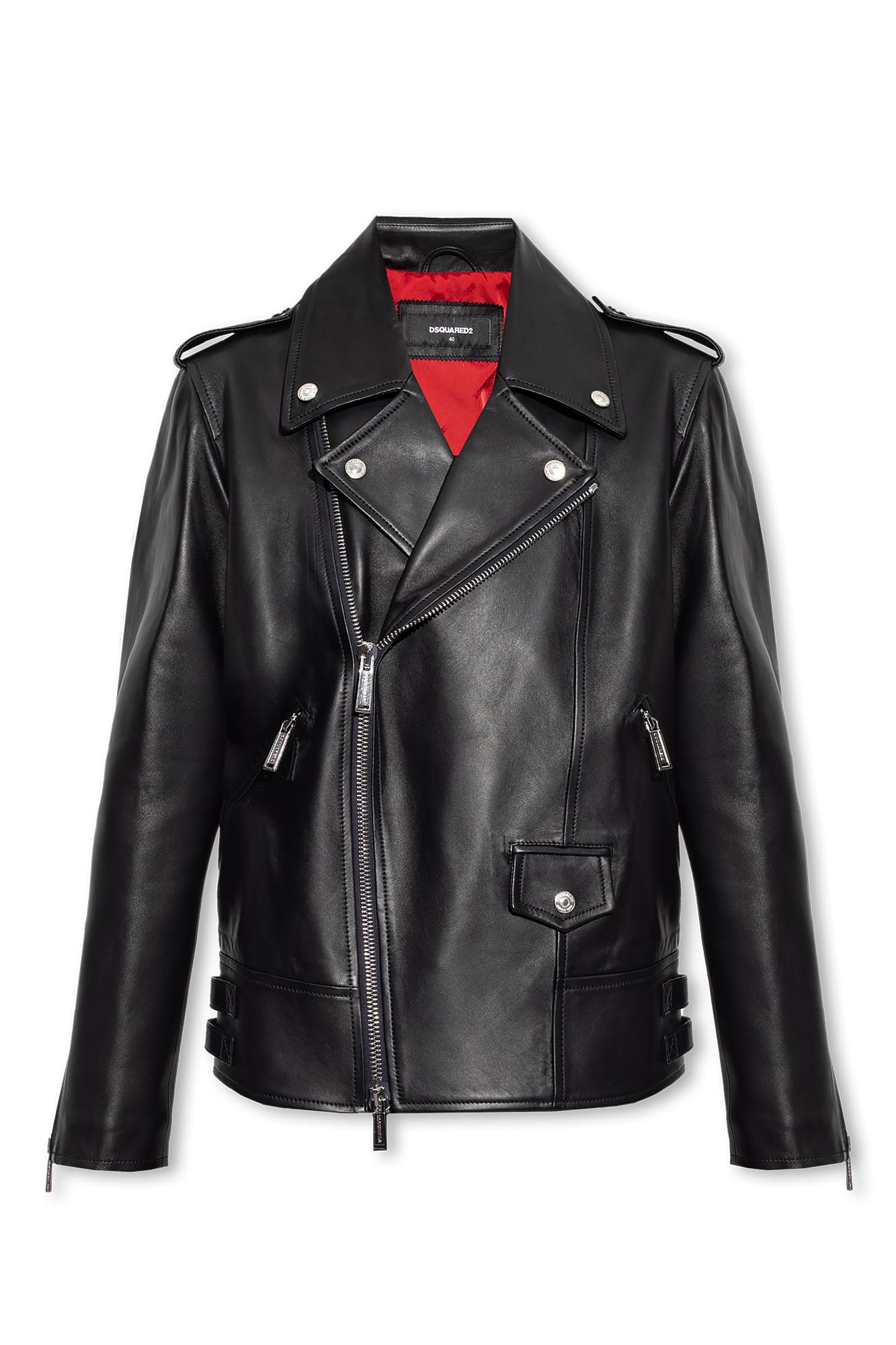 DSquared² Leather Jacket in Black | Lyst