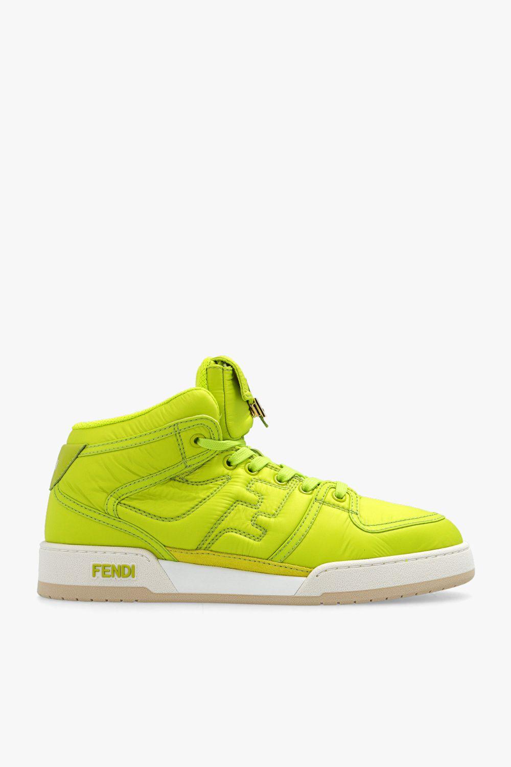 Fendi Neon ' Match' High-top Sneakers in Yellow | Lyst