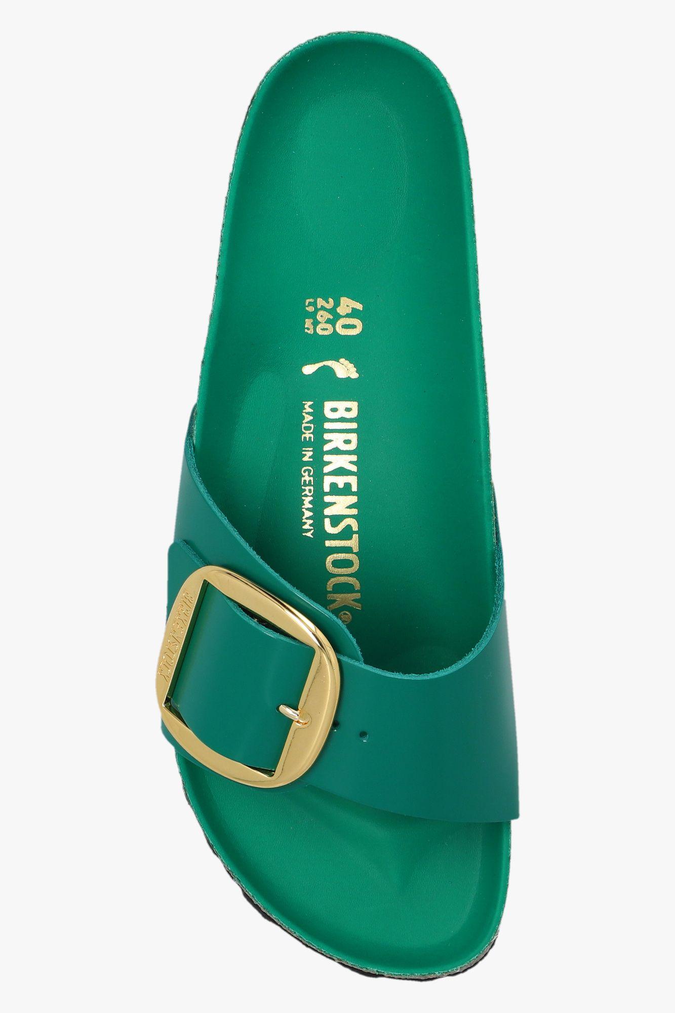 Birkenstock 'madrid Big Buckle' Slides in Green | Lyst