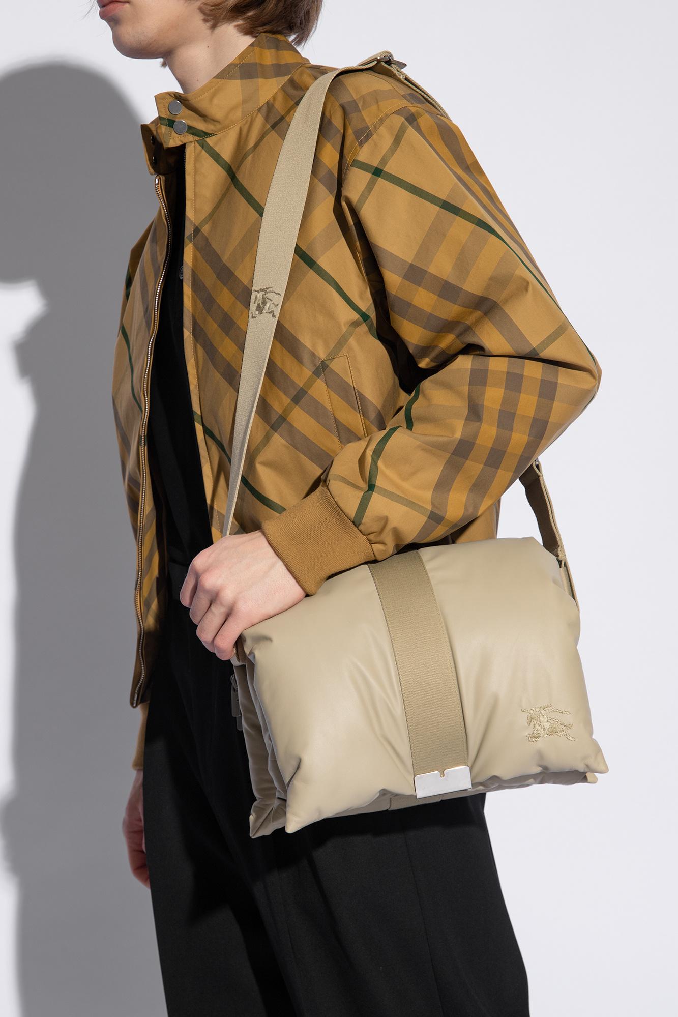 Burberry Equestrian Knight Pillow Crossbody Bag in Natural for Men