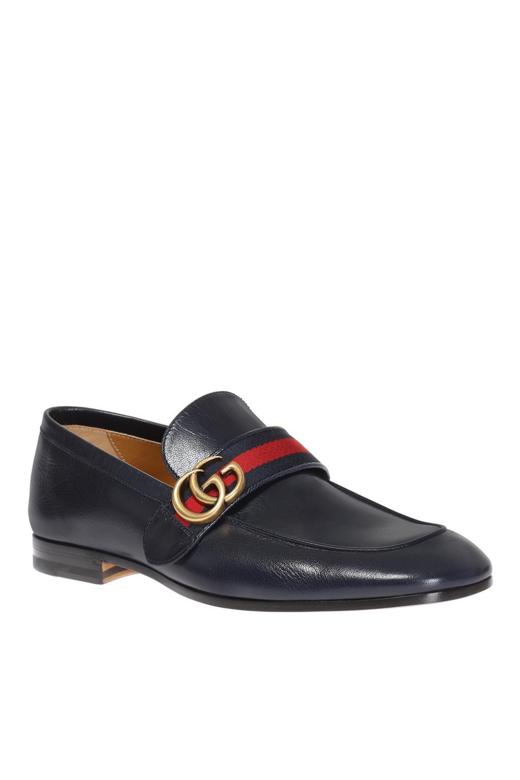 gucci leather loafer with gg web