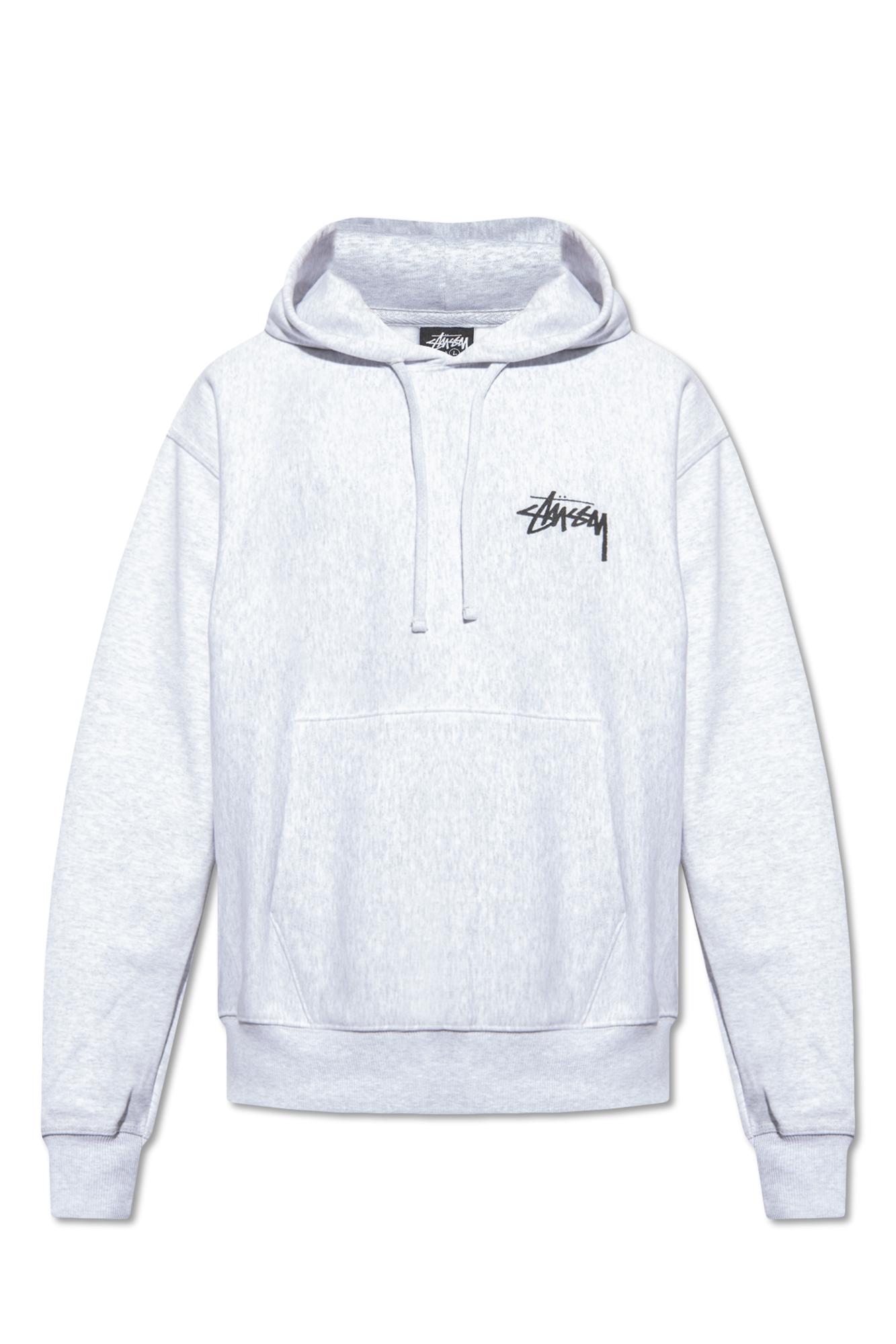 Stussy white hot sale hoodie