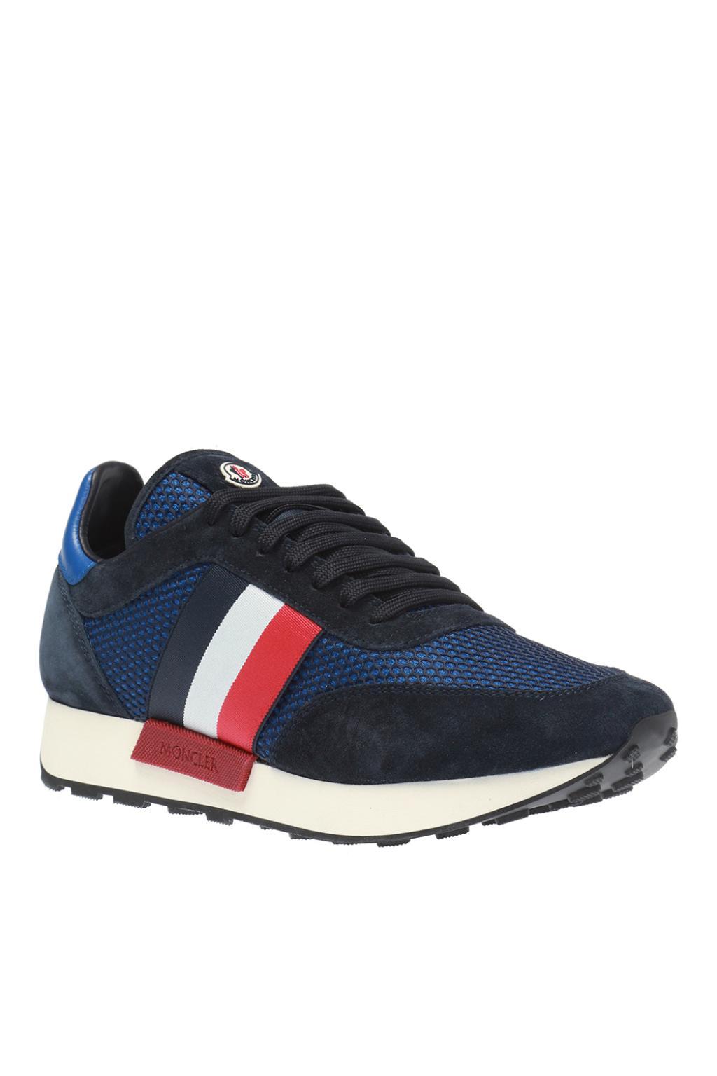 Moncler Suede 'horace' Sneakers in White Navy Blue (Blue) for Men - Lyst
