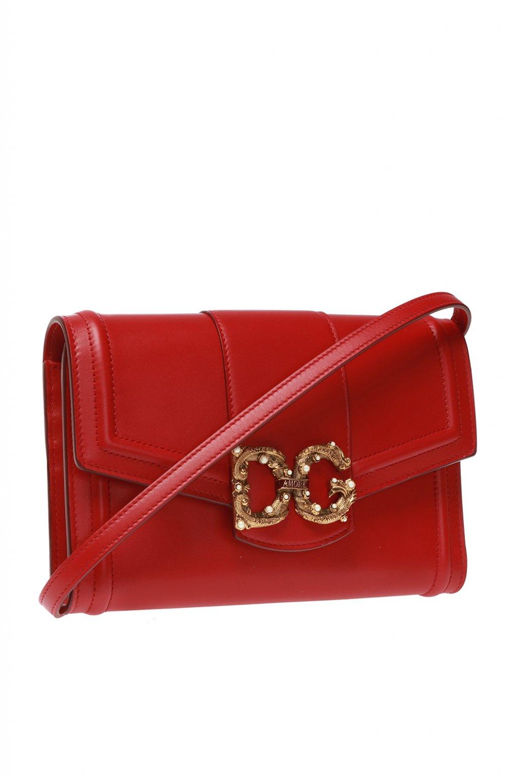 Dolce & Gabbana Leather 'dg Amore' Wallet On Strap Red - Lyst