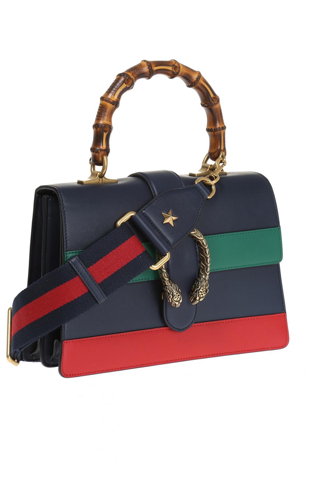 Gucci Dionysus Bamboo Medium Leather Shoulder Bag in Navy Blue (Blue) - Lyst