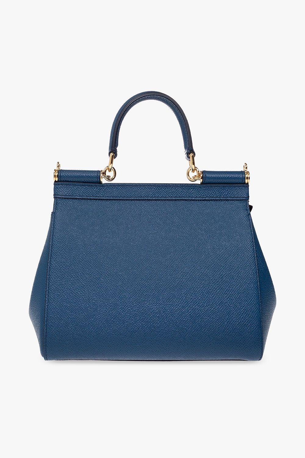 Dolce & Gabbana Small Sicily Leather Shoulder Bag - Blue
